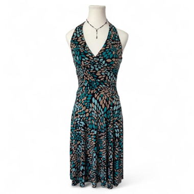 Vintage Abstract Neckholder Dress (S)