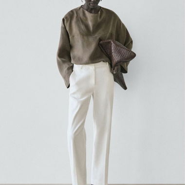 Pantaloni in lino bianchi di Massimo Dutti