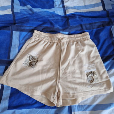 Short en coton beige