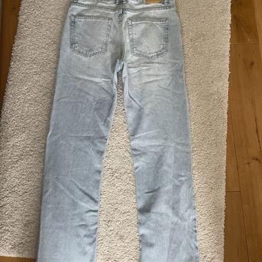 Light blue straight-leg jeans