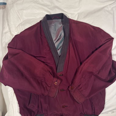 Giacca Bomber Bordeaux in 100% Seta