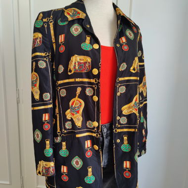 Blazer en soie baroque double face vintage