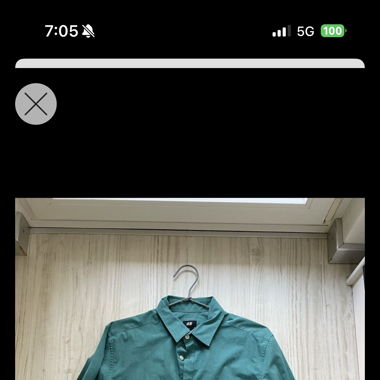 Men's H&M Easy Iron Shirt, Size M, Green