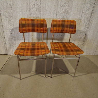 Vintage Mid Century Kitchen Chairs, Retro 70s