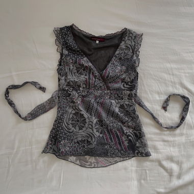 Floral Wrap Top Silk