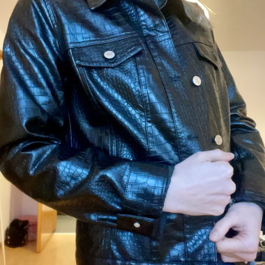 Croco faux leather jacket