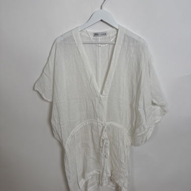 Zara White Tunic Top