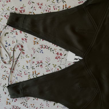 Khaki green satin top