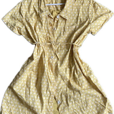 Gelbes Shirtkleid angenehm Sommer Herbst Vintage