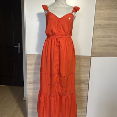 Langes Kleid rot/orange