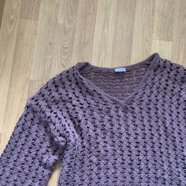 vintage loose knit crochet purple jumper 