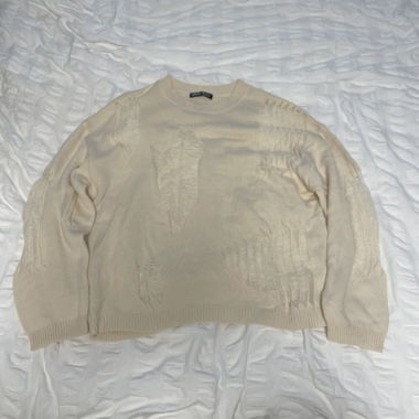 WHITE/CREME KNIT SWEATER SHEIN