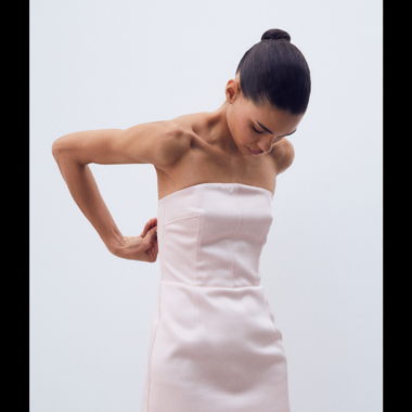 Hm Satin Rosa Kleid