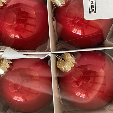 Boules de Noël rouges / or