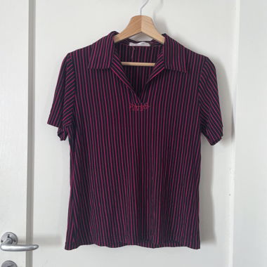 Black and pink striped shirt