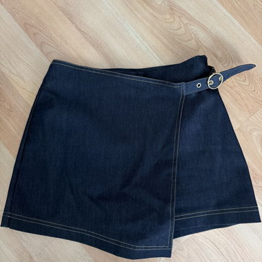 Dark Denim Wrap Skirt