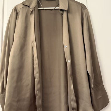 Blusa in raso Zara marrone