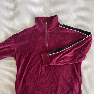 Velour Samt Quarter Zip