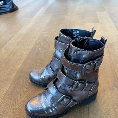 Silver Biker Boots
