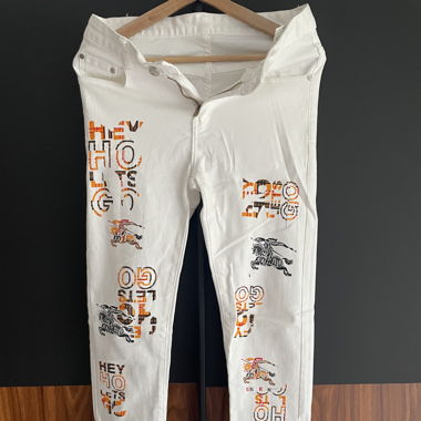 Jeans blanc homme