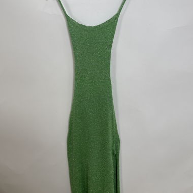 Abito in maglia verde con glitter