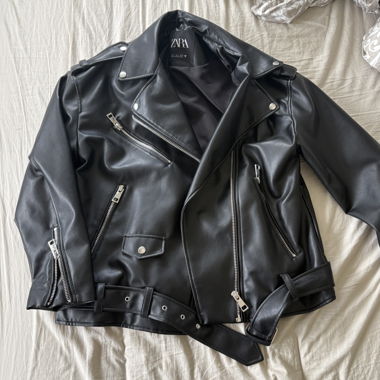 Lederjacke, oversize, grösse S