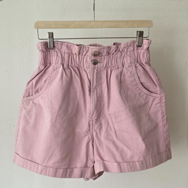 Shorts d'été taille haute H&M Paperbag rose Gr. 40