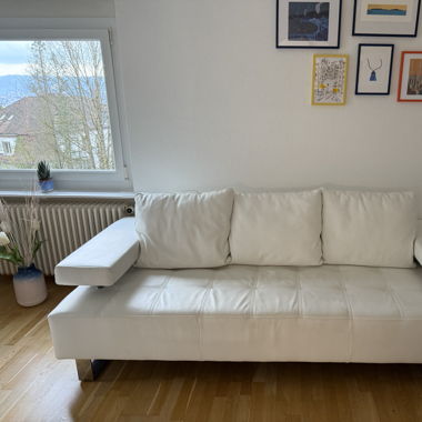 Weisses Ledersofa 