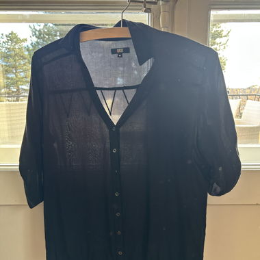 Black transparent blouse M