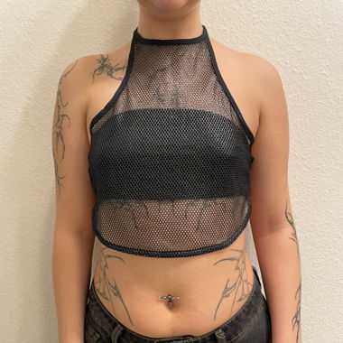 Bershka glitzer Netz Top