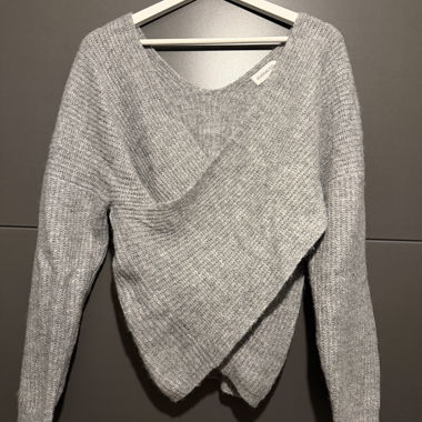 Grey Wrap Sweater