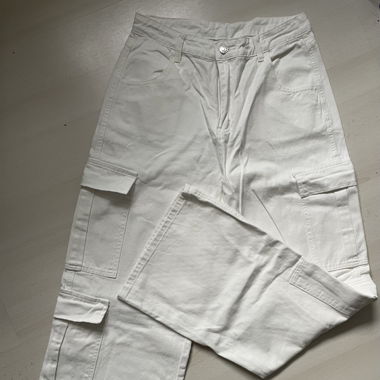Jeans cargo blanc 