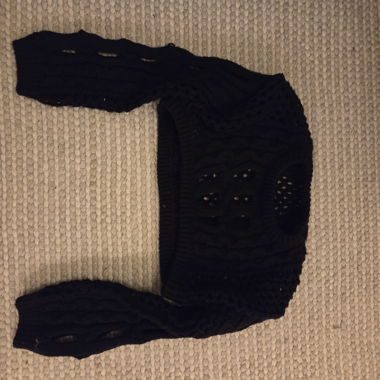 Survêtement en tricot noir à col boucle