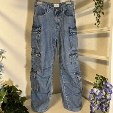 Ultra Baggy Low Rise Jeans mit vielen Taschen – XS