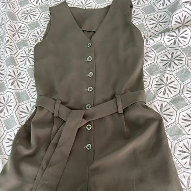 Elegant Khaki Jumpsuit Size S/M