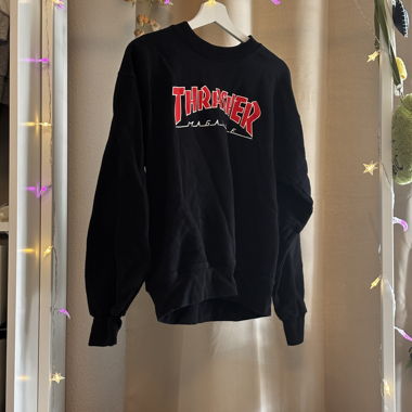Thrasher Logo Crewneck Sweatshirt – Black – S