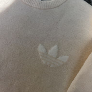 Maglione lavorato a maglia Adidas beige