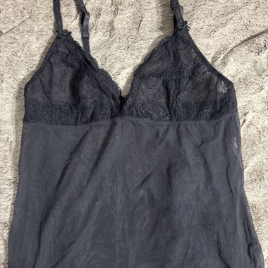 Top Cami Pizzo Y2K Nero