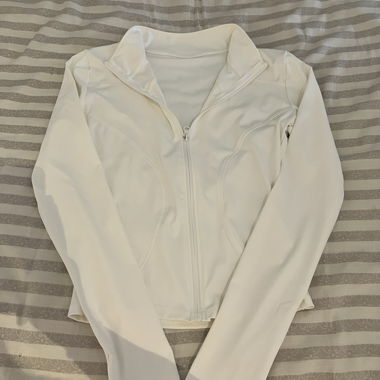 White Zip Jacket SHEIN