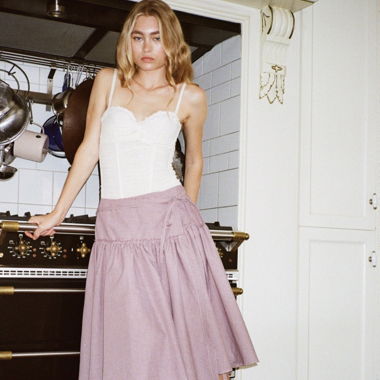 Gingham Midi Skirt