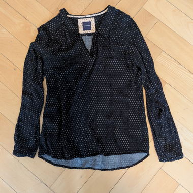 Promod schwarze Bluse, gepunktete