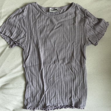Grey Ribbed T-Shirt