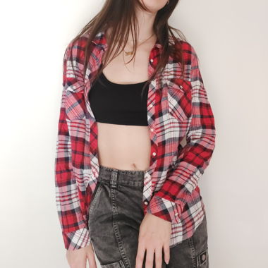Red and white flanel shirt 