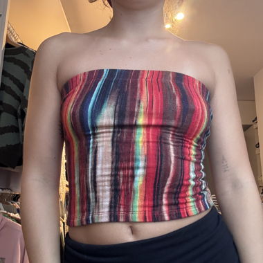 Bunt gestreiftes Bandeau-Top