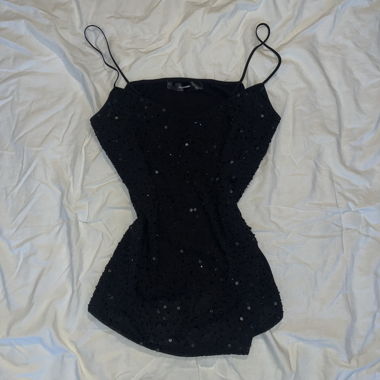 Vintage Hallhuber Black Sequin Top