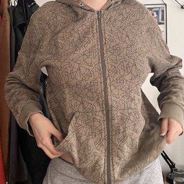 Hoodie zippé brun