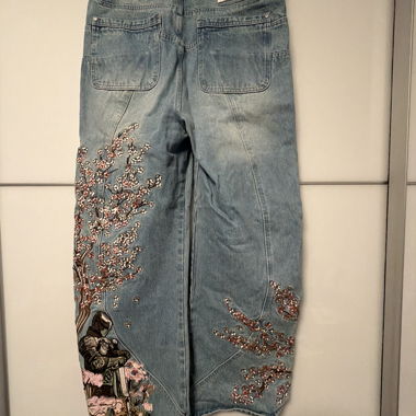 Embroidered and embellished jeans
