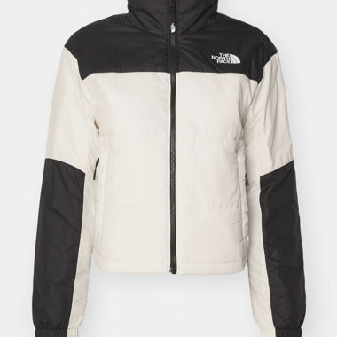 beige North Face Windbreaker Jacke