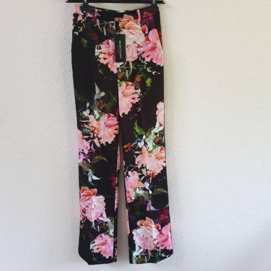Guess Wide Leg Tailored Pants Floral