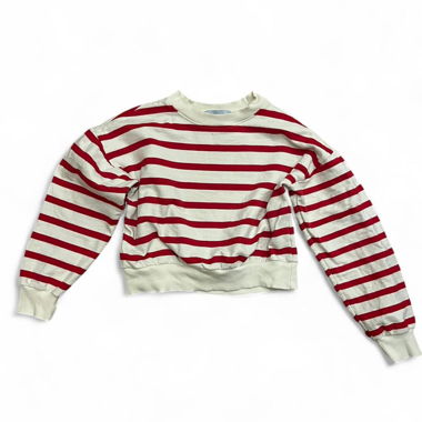 Pull rayé blanc et rouge